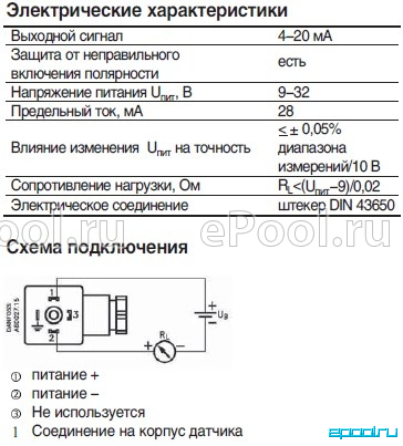 Датчик давления 4-20 мА 16 bar Danfoss MBS 3000 (060G1413)